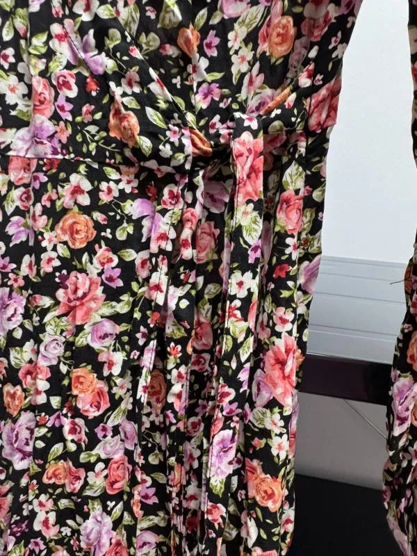 Rochie casual AMISU EU 38 | Multicolor, Midi, Mânecă lungă, Floral & Tropical, Design petrecut, Poliester - Image 4