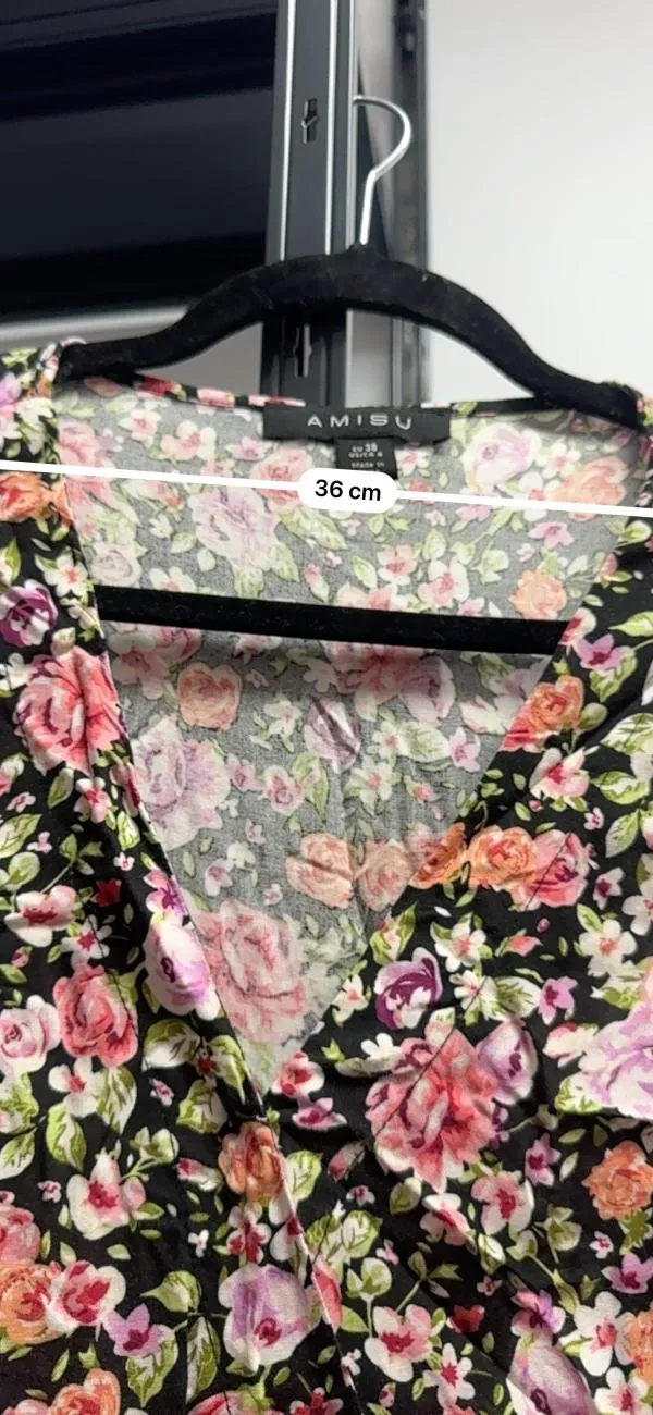 Rochie casual AMISU EU 38 | Multicolor, Midi, Mânecă lungă, Floral & Tropical, Design petrecut, Poliester - Image 6