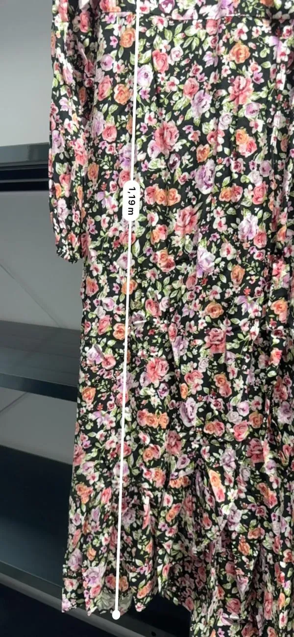 Rochie casual AMISU EU 38 | Multicolor, Midi, Mânecă lungă, Floral & Tropical, Design petrecut, Poliester - Image 8