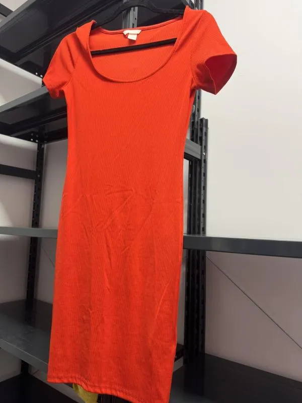 Rochie mulată H&M EU 38 | Roșu, Mini, Mânecă scurtă, Poliester - Image 3
