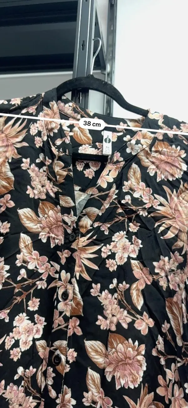 Rochie tip cămașă EVERME EU 40 | Maro, Mini, Mânecă lungă, Plus size, Floral & Tropical, Poliester - Image 5