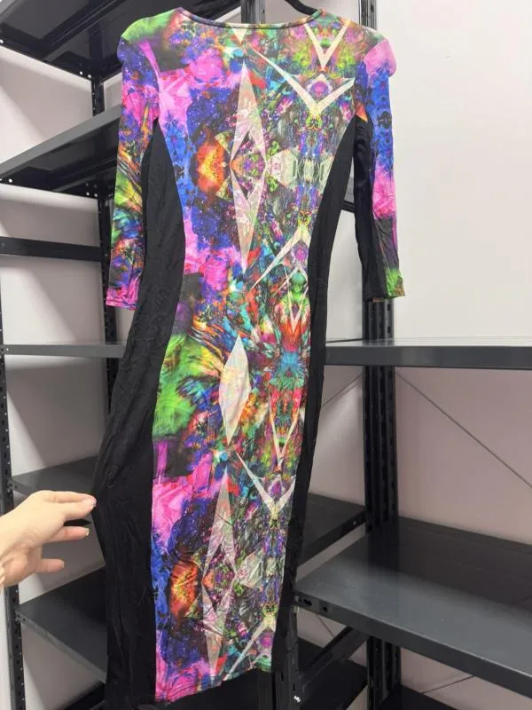 Rochie mulată River Island EU 36 | Multicolor, Midi, Mânecă trei sferturi, Bumbac - Image 3