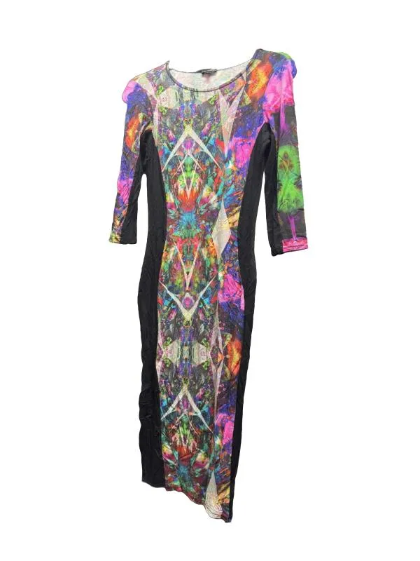 Rochie mulată River Island EU 36 | Multicolor, Midi, Mânecă trei sferturi, Bumbac