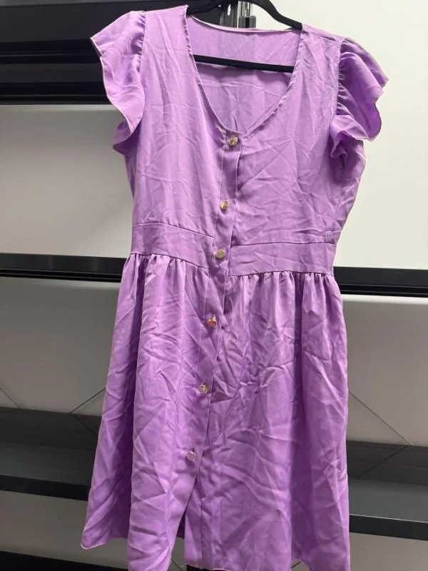 Rochie de vară EU 36 | Mov, Mini, Fără mâneci, Volane, Poliester - Image 2