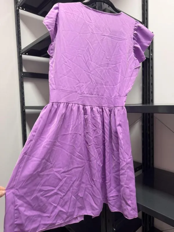 Rochie de vară EU 36 | Mov, Mini, Fără mâneci, Volane, Poliester - Image 3
