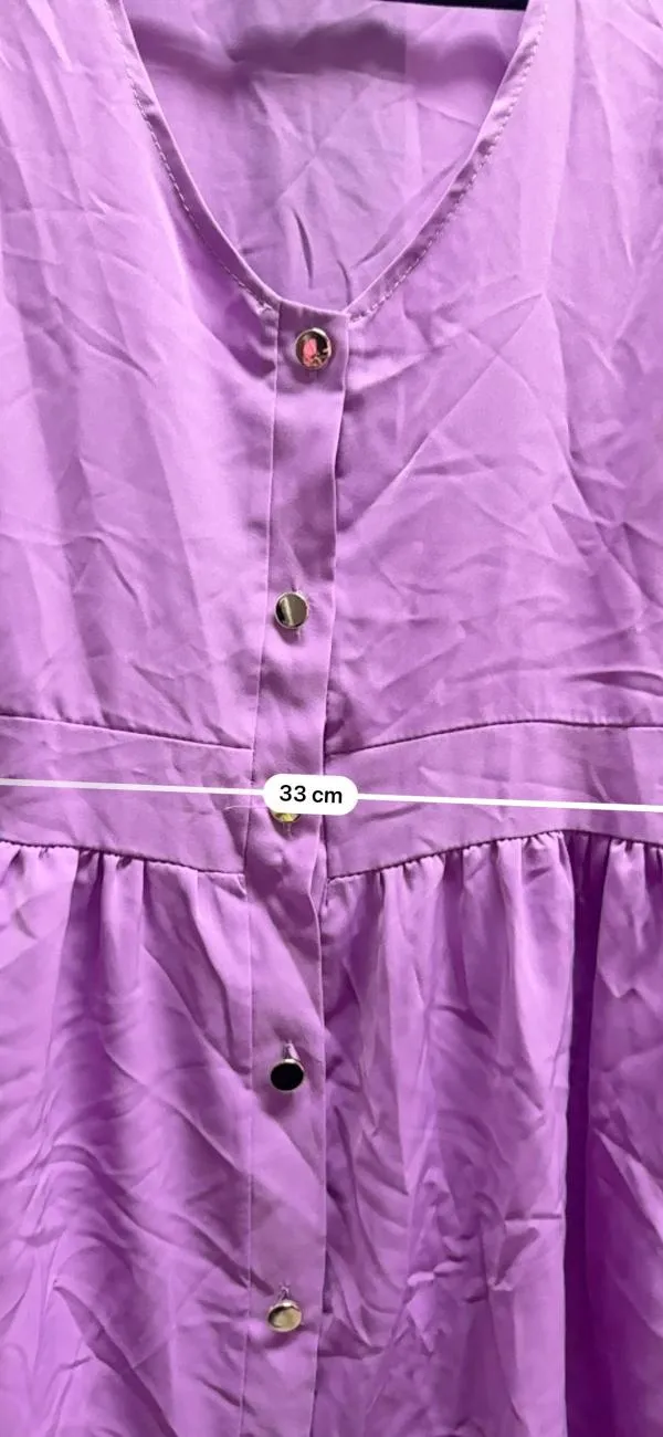Rochie de vară EU 36 | Mov, Mini, Fără mâneci, Volane, Poliester - Image 7