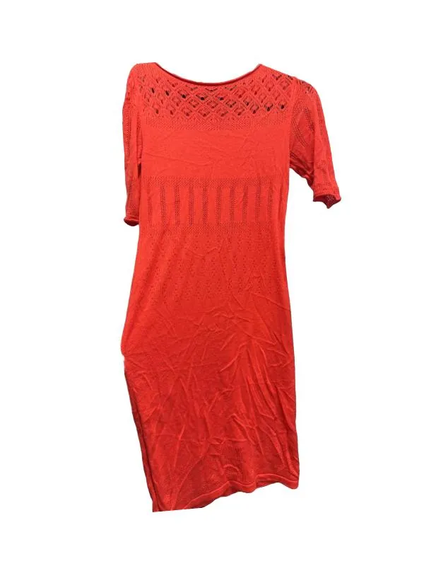 Rochie dreaptă BEYOU EU 38 | Roșu, Mini, Mânecă scurtă, Transparent, Acrilic