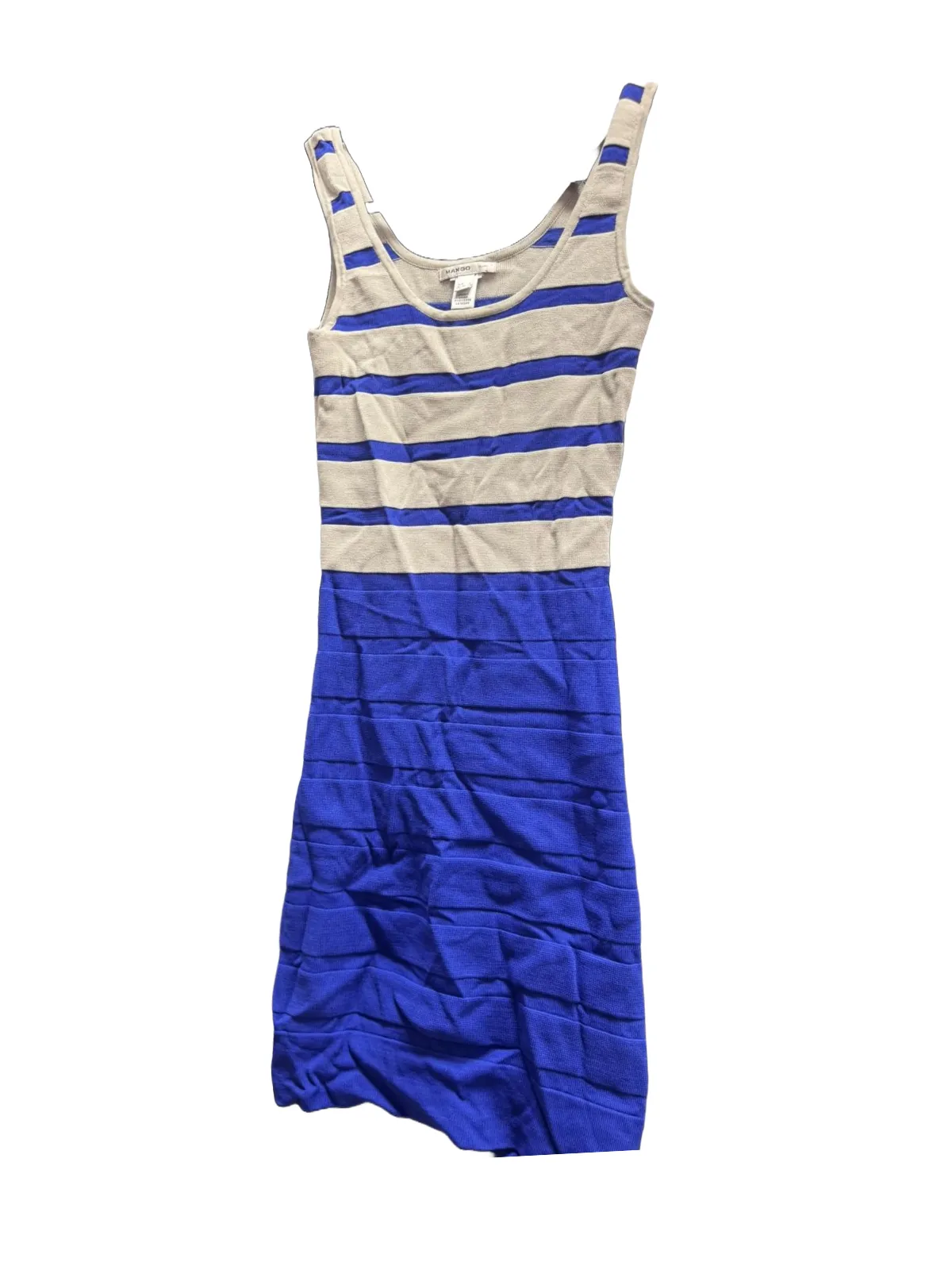 Rochie mulată Mango EU 36 | Multicolor, Mini, Fără mâneci, Dungi, Acrilic