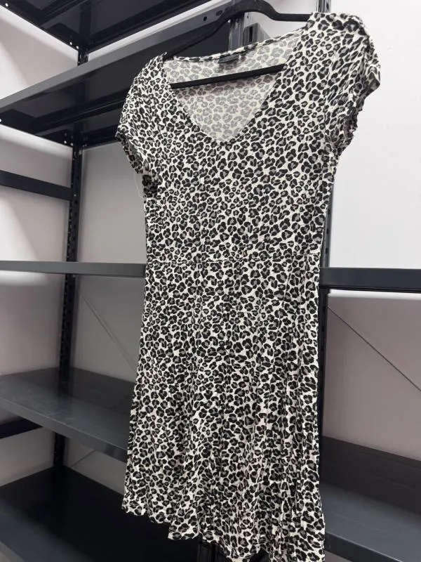 Rochie de vară RAINBOW EU 38 | Multicolor, Mini, Mânecă scurtă, Animal print, Vâscoză - Image 3