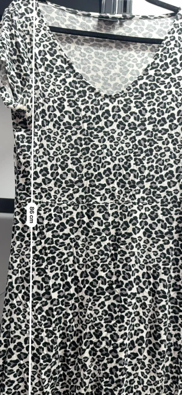 Rochie de vară RAINBOW EU 38 | Multicolor, Mini, Mânecă scurtă, Animal print, Vâscoză - Image 6