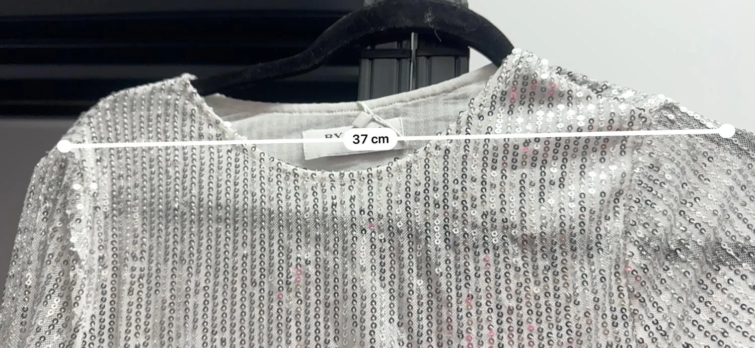 Rochie de ocazie BYSWAN EU 38 | Alb, Midi, Mânecă lungă, Paiete, Poliester - Image 6