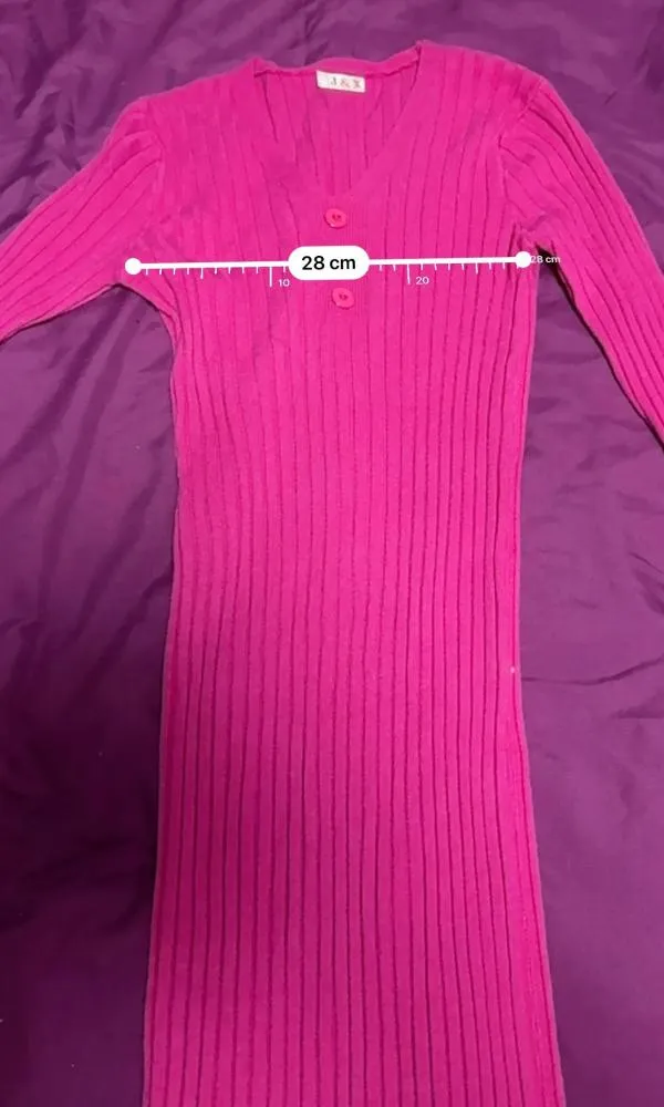 Rochie mulată J&X EU 38 | Fuchsia, Midi, Mânecă lungă, Bumbac - Image 7