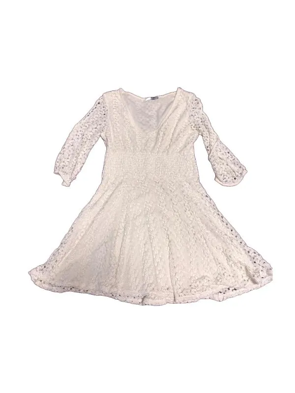 Rochie de seară Jane Norman EU 36 | Alb, Mini, Mânecă trei sferturi, Cu decupaje, Poliester