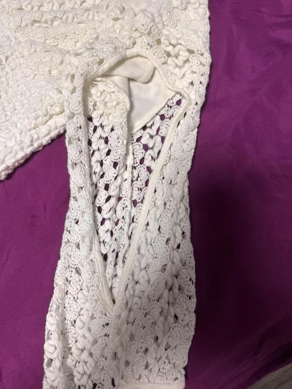 Rochie de seară Jane Norman EU 36 | Alb, Mini, Mânecă trei sferturi, Cu decupaje, Poliester - Image 4