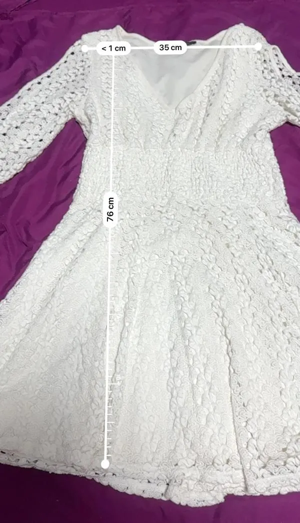 Rochie de seară Jane Norman EU 36 | Alb, Mini, Mânecă trei sferturi, Cu decupaje, Poliester - Image 7