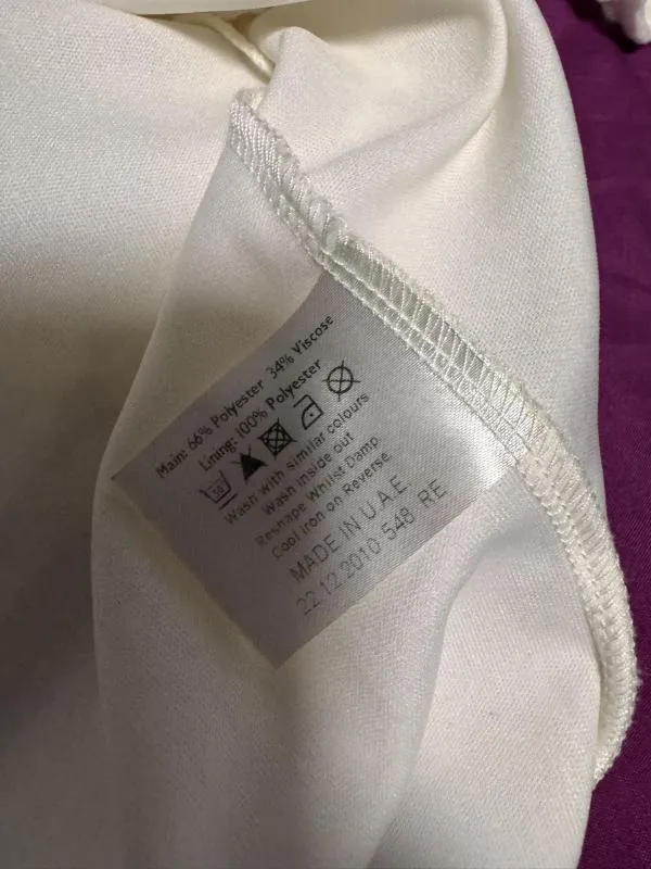 Rochie de seară Jane Norman EU 36 | Alb, Mini, Mânecă trei sferturi, Cu decupaje, Poliester - Image 9