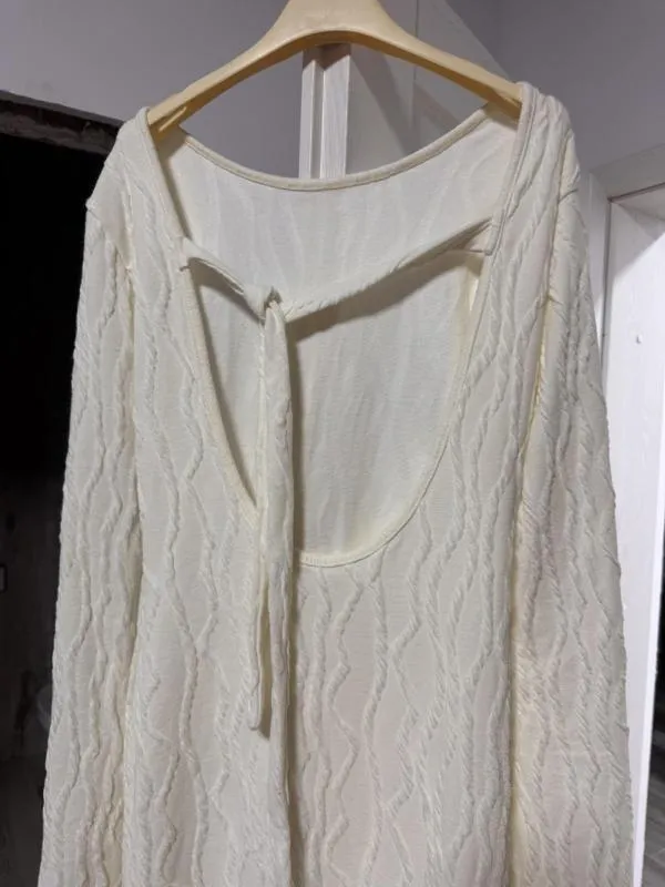 Rochie de seară Shein EU 38 | Alb, Maxi, Mânecă lungă, Tall, Cu decupaje, Poliester - Image 11
