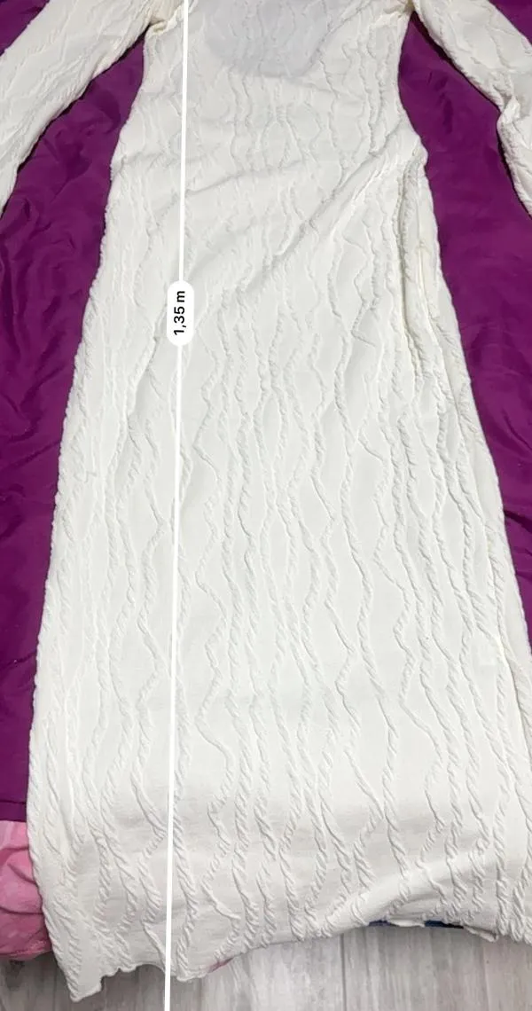 Rochie de seară Shein EU 38 | Alb, Maxi, Mânecă lungă, Tall, Cu decupaje, Poliester - Image 5