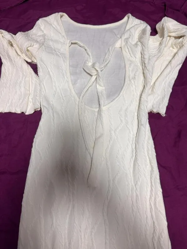 Rochie de seară Shein EU 38 | Alb, Maxi, Mânecă lungă, Tall, Cu decupaje, Poliester - Image 6