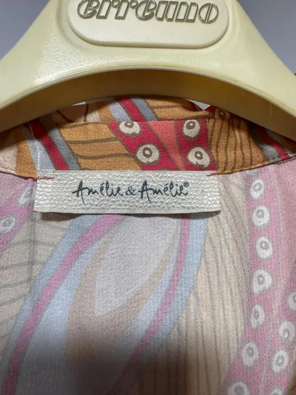 Rochie casual Amélie & EU 38 | Portocaliu, Maxi, Mânecă lungă, Abstract Color Block, Poliester - Image 3