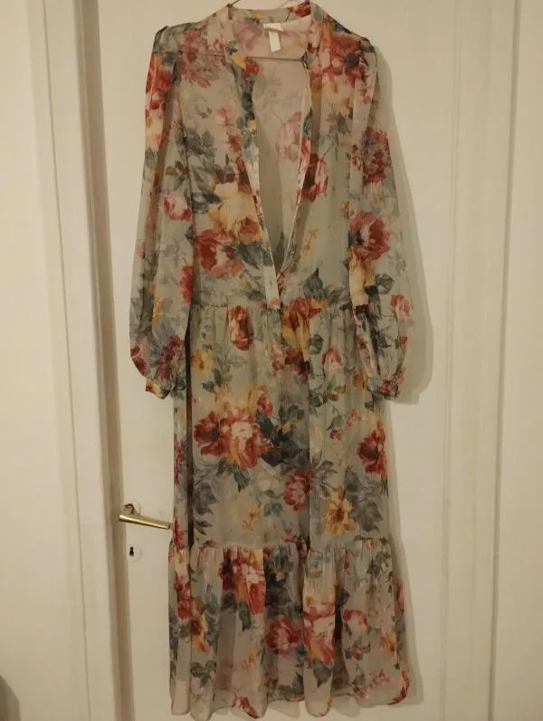 Rochie casual H&M S | Gri, Maxi, Floral & Tropical - Image 2