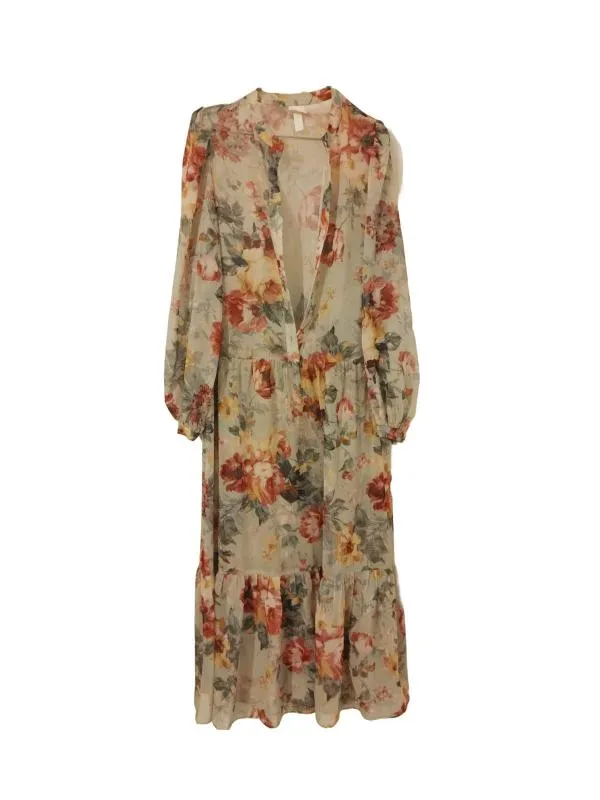 Rochie casual H&M S | Gri, Maxi, Floral & Tropical