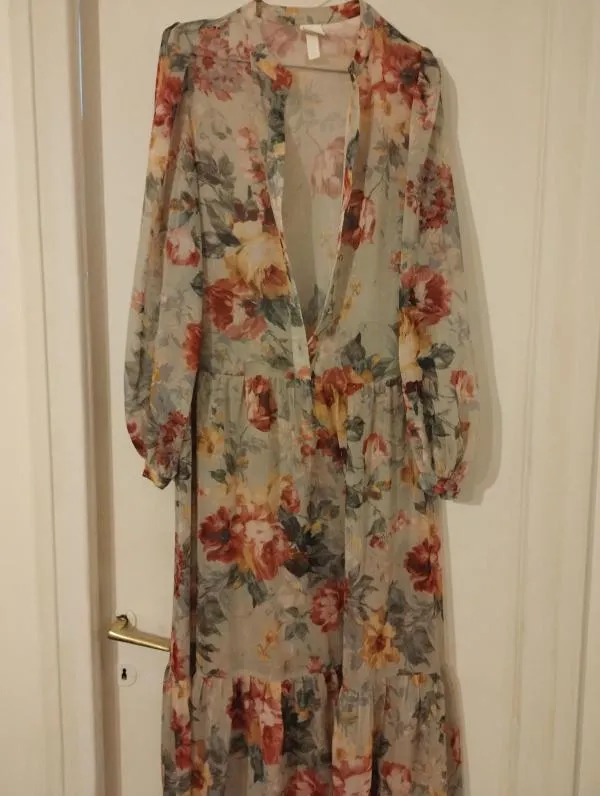 Rochie casual H&M S | Gri, Maxi, Floral & Tropical - Image 11