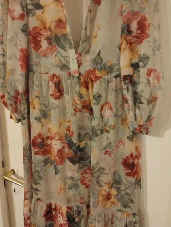 Rochie casual H&M S | Gri, Maxi, Floral & Tropical - Image 5