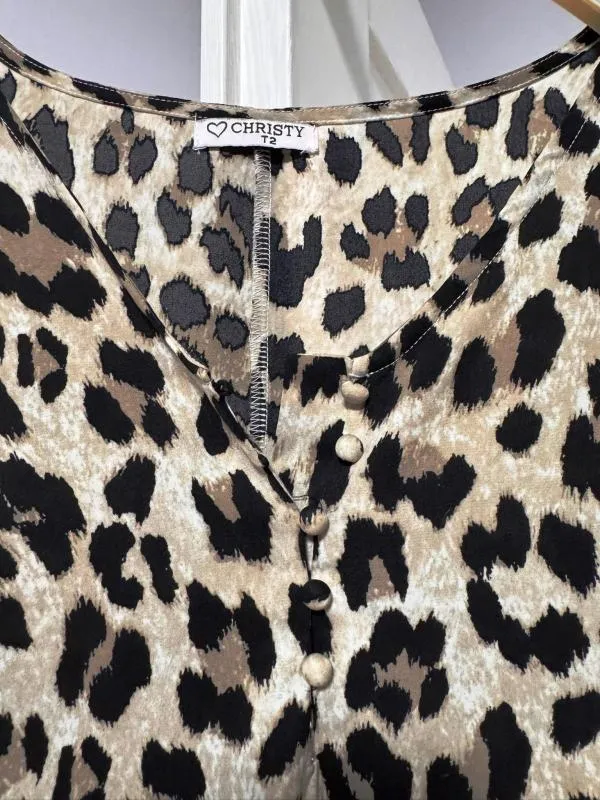 Rochie casual CHRISTY EU 38 | Ivoire, Midi, Maternity, Animal print, Vâscoză - Image 3