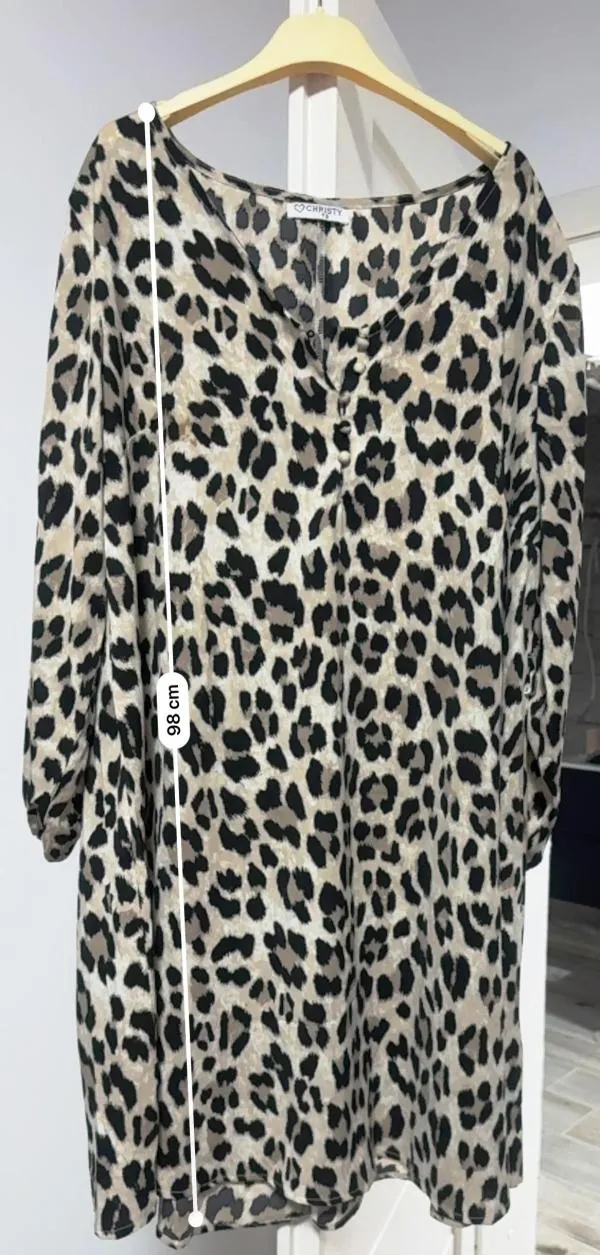 Rochie casual CHRISTY EU 38 | Ivoire, Midi, Maternity, Animal print, Vâscoză - Image 4
