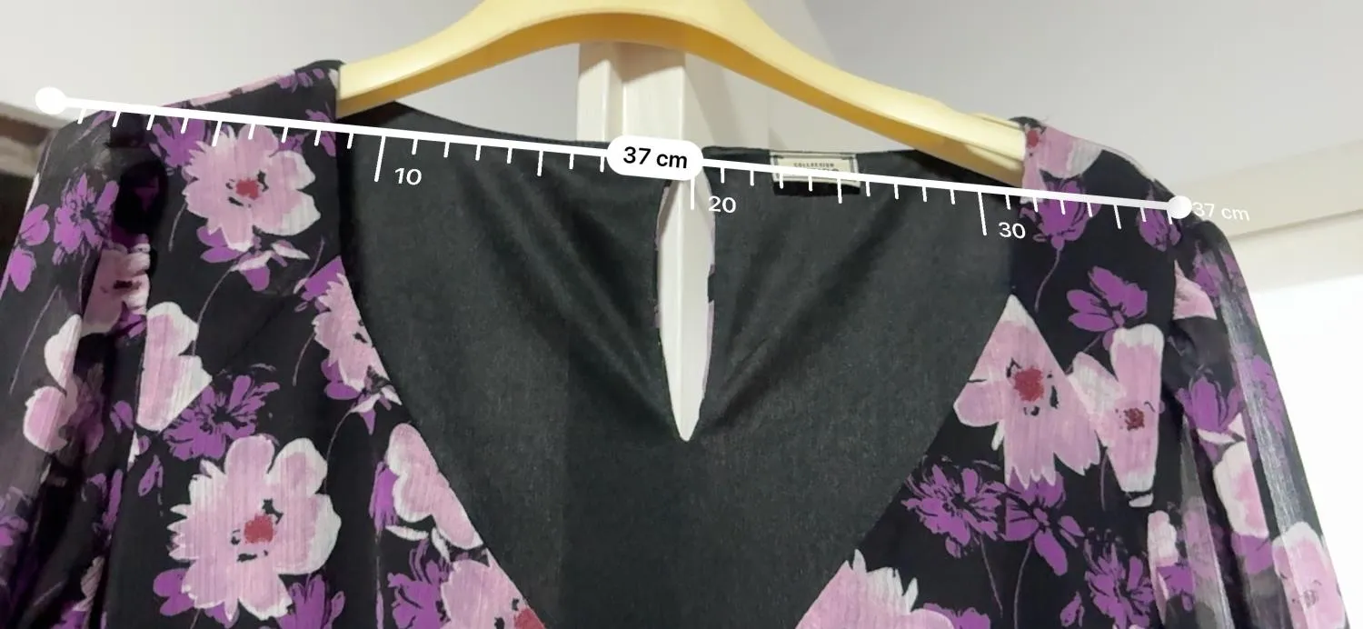 Rochie casual Pimkie EU 36 | Mov, Midi, Mânecă lungă, Floral & Tropical, Design asimetric, Poliester - Image 10