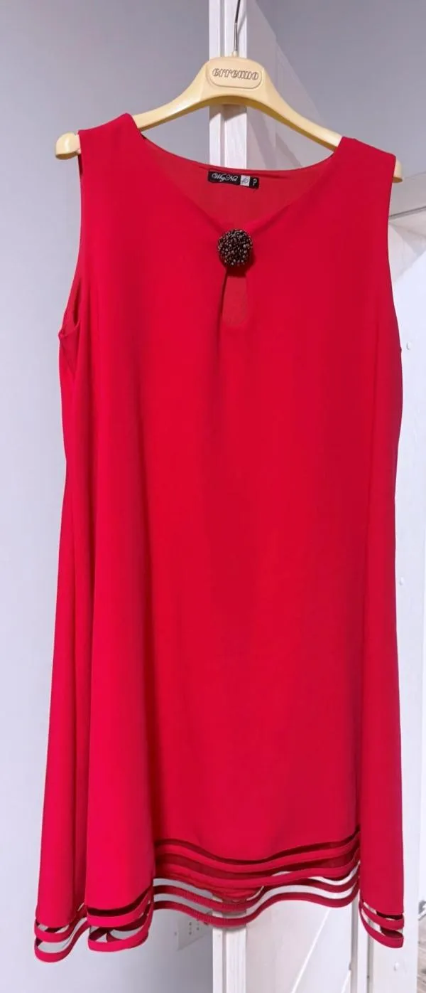 Rochie de seară WHY NOT? EU 38 | Roșu, Mini, Fără mâneci, Pietre decorative, Poliester - Image 2