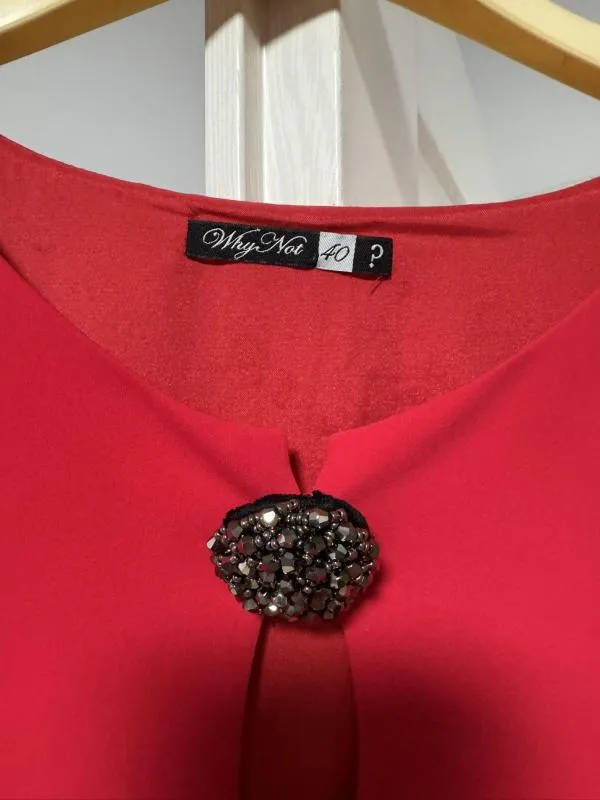 Rochie de seară WHY NOT? EU 38 | Roșu, Mini, Fără mâneci, Pietre decorative, Poliester - Image 5