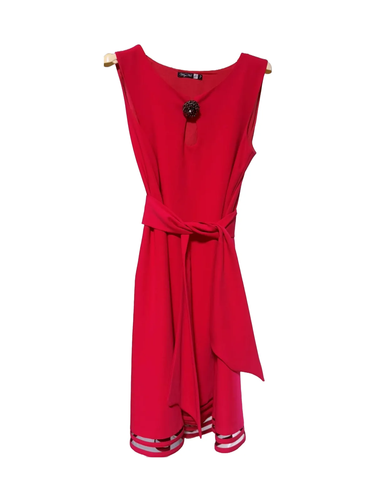 Rochie de seară WHY NOT? EU 38 | Roșu, Mini, Fără mâneci, Pietre decorative, Poliester