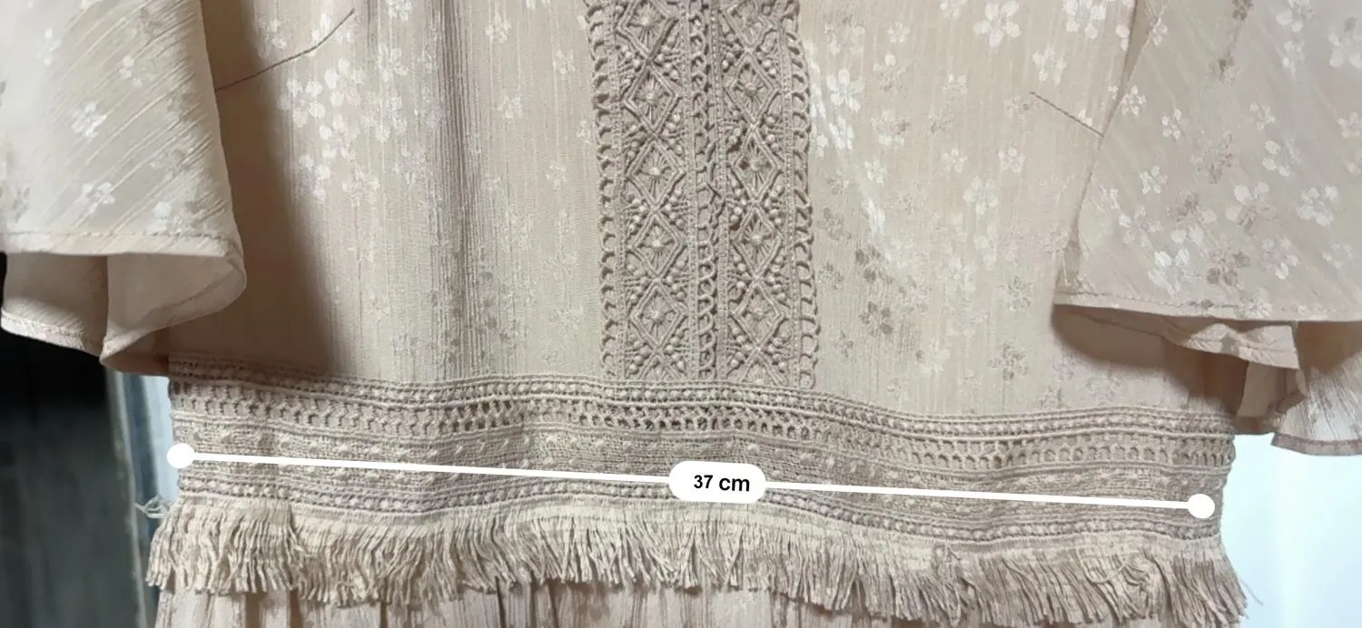 Rochie casual Shein EU 36 | Bej, Midi, Mânecă scurtă, Franjuri, Poliester - Image 10