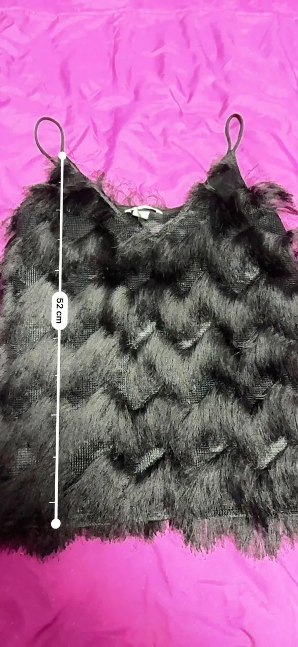 Top cu franjuri H&M EU 36 | Negru, Normal, Bretele subțiri, Franjuri, Poliester - Image 8
