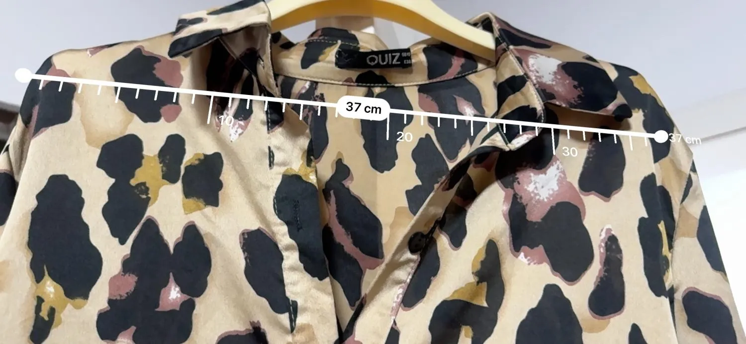 Rochie tip cămașă QUIZ EU 38 | Caramel, Mini, Mânecă lungă, Animal print, Poliester - Image 7