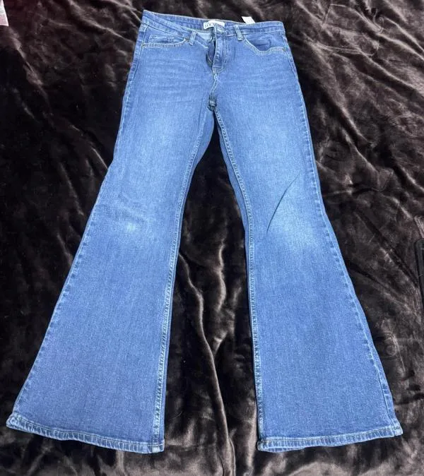 Blugi Poema EU 38 | Albastru, Lungi, Talie înaltă, Flared (Evazați) fit, Denim - Image 2