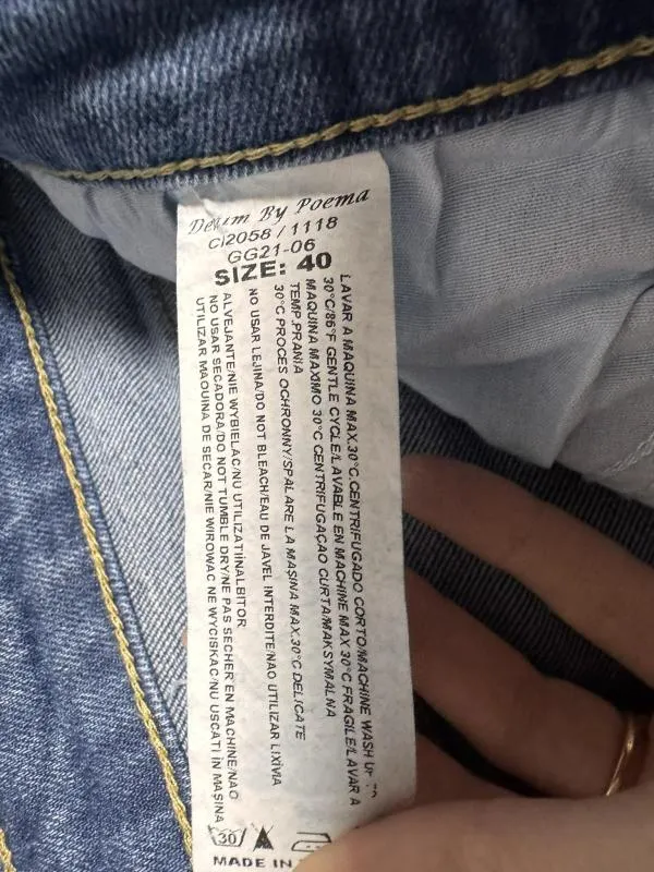 Blugi Poema EU 38 | Albastru, Lungi, Talie înaltă, Flared (Evazați) fit, Denim - Image 5