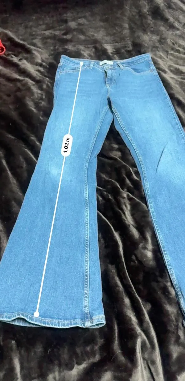 Blugi Poema EU 38 | Albastru, Lungi, Talie înaltă, Flared (Evazați) fit, Denim - Image 8