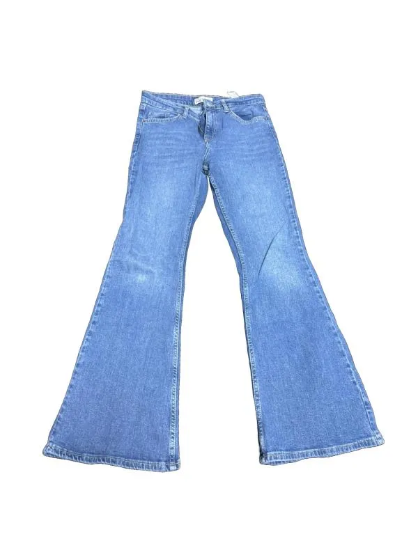 Blugi Poema EU 38 | Albastru, Lungi, Talie înaltă, Flared (Evazați) fit, Denim