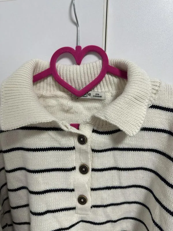 Pulover Fullamoda XS | Bej, Cropped (Scurt), Mânecă lungă, Regular fit, Bumbac - Image 4