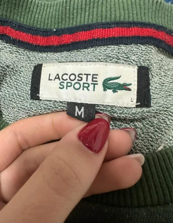 Bluză Lacoste M | Verde, Normal, Bumbac - Image 3