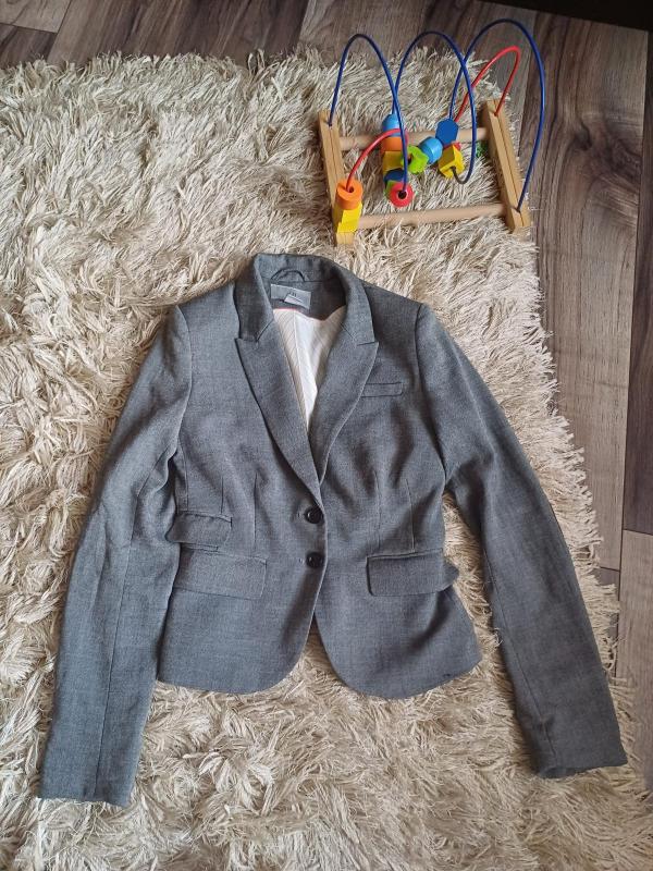 Blazer H&M EU 34 | Gri, Fără glugă, Bumbac - Image 2