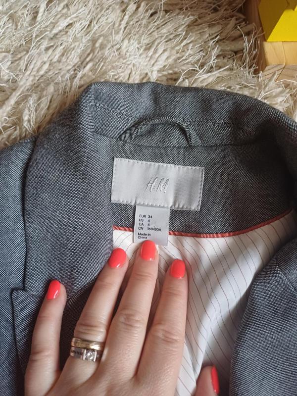 Blazer H&M EU 34 | Gri, Fără glugă, Bumbac - Image 4