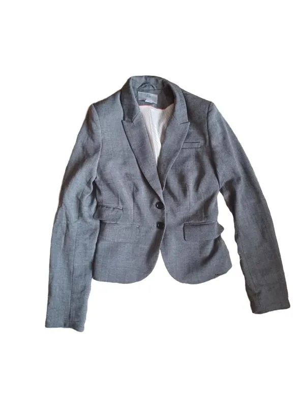 Blazer H&M EU 34 | Gri, Fără glugă, Bumbac