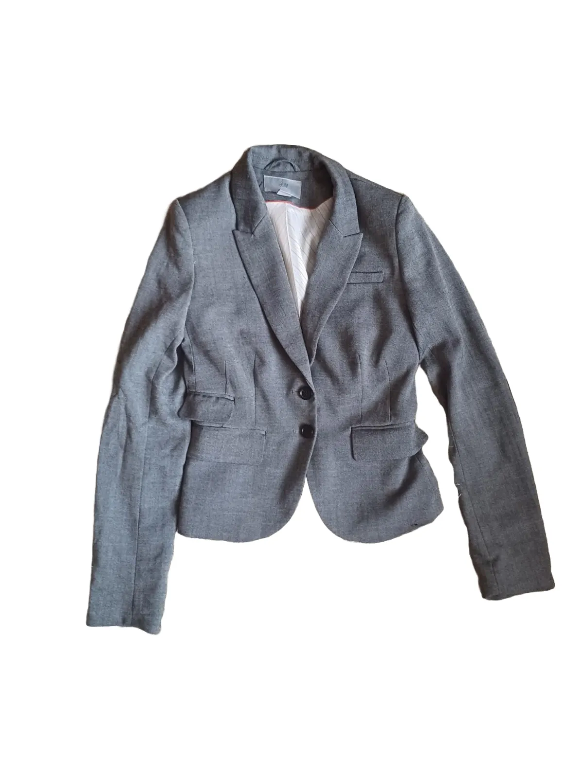 Blazer H&M EU 34 | Gri, Fără glugă, Bumbac