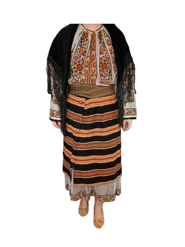 Costum popular antic L | Multicolor, Pânză