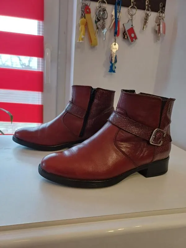 Ghete EU 35 | Burgundy, Piele naturală - Image 6
