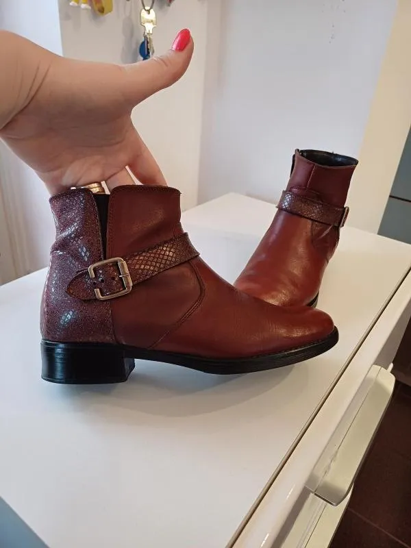 Ghete EU 35 | Burgundy, Piele naturală - Image 2